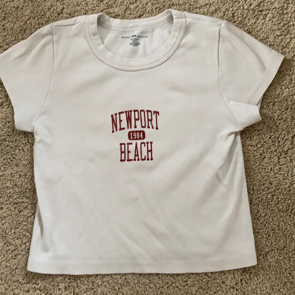Brandy Melville White Newport Beach Crop Top